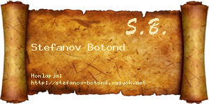Stefanov Botond névjegykártya